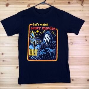 Ghost Face T-Shirt Mens Small Black Scream Movie Crew Neck Short Sleeve T-Shirt
